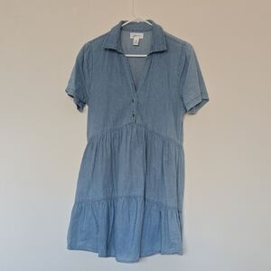 Japna Blue Denim Lightweight Dress 100% Cotton Normcore Spring Medium